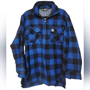 Vintage Swanndri Ranger New Zealand Wool Bushshirt Blue Black Check Size XXL